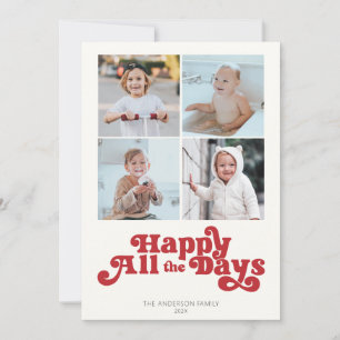 Happy All The Days Foto Rood Feestdagenkaart