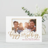 Happy All Whimsy Gold Script Holiday Foto (Staand voorkant)