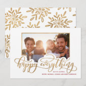 Happy All Whimsy Gold Script Holiday Foto (Voorkant / Achterkant)