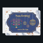 Happy Alles Blue en Gold Holiday Kaart<br><div class="desc">Een vakantiekaart die je naar iedereen kunt sturen. (Afbeelding van Freepik.com). De kaart kan eenvoudig worden aangepast met uw tekst, lettertype en lettertypekleur. Niet precies wat je zoekt? Al onze producten kunnen zonder extra kosten op maat worden ontworpen om aan uw behoeften te voldoen. Neem gewoon contact met ons op...</div>