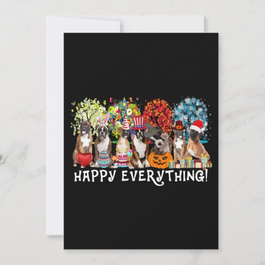 Happy Alles Boxer Dog Seasons het hele jaar door T Kaart (Voorkant)
