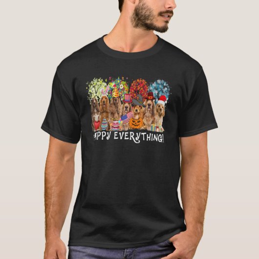 Happy Alles Cocker Spaniel Dog Seasons T-shirt (Voorkant)