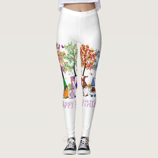 Happy Alles Gnomies Gnomes Feestdagen Kerstmis Leggings (Voorkant)