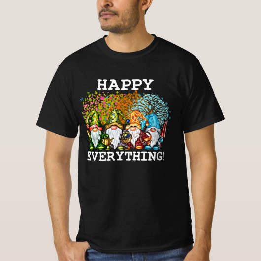Happy Alles Gnomies Gnomes Feestdagen Kerstmis T-shirt (Voorkant)