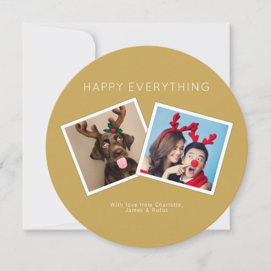 Happy Alles Gold Winter Foliage-fotokaart Kaart (Voorkant)