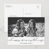 Happy alles Modern handgeschreven Vakantiefoto Briefkaart (Voorkant / Achterkant)