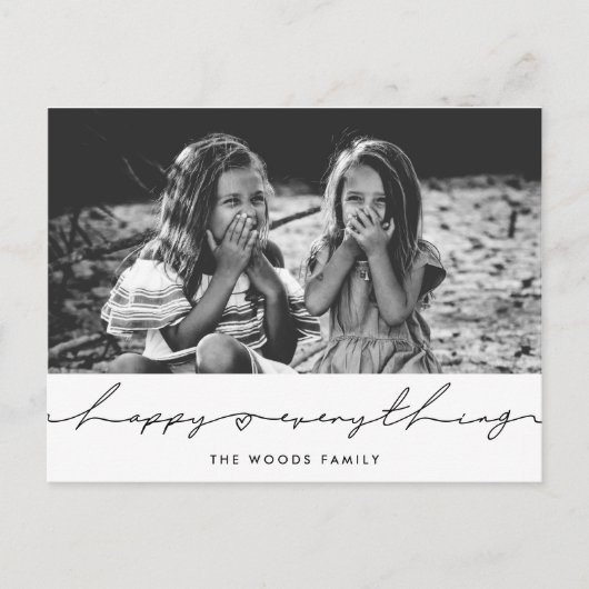 Happy alles Modern handgeschreven Vakantiefoto Briefkaart (Voorkant)