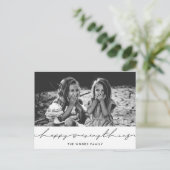 Happy alles Modern handgeschreven Vakantiefoto Briefkaart (Staand voorkant)