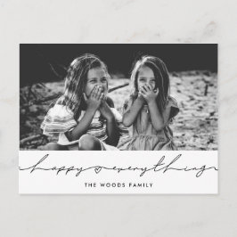 Happy alles Modern handgeschreven Vakantiefoto Briefkaart