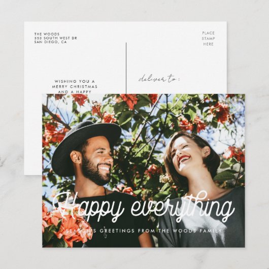 Happy alles Retro  Vakantiefoto Briefkaart (Voorkant / Achterkant)