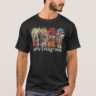 Happy Alles Weimaraner Dog Seasons het hele jaar T T-shirt