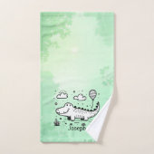 Happy Alligator met ballon - Schattigee Nursery Ar Bad Handdoek (Handdoek)