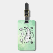 Happy Alligator met ballon - Schattigee Nursery Ar Bagagelabel (Voorkant verticaal)