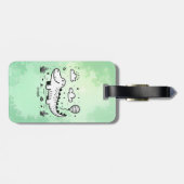 Happy Alligator met ballon - Schattigee Nursery Ar Bagagelabel (Achterkant horizontaal)