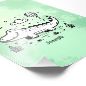 Happy Alligator met ballon - Schattigee Nursery Ar Foto Afdruk (Hoek)