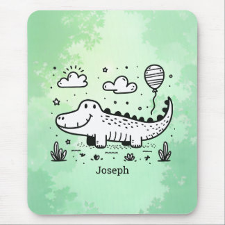 Happy Alligator met ballon - Schattigee Nursery Ar Muismat