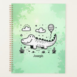 Happy Alligator met ballon - Schattigee Nursery Ar Planner