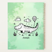 Happy Alligator met ballon - Schattigee Nursery Ar Planner (Achterkant)