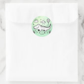 Happy Alligator met ballon - Schattigee Nursery Ar Ronde Sticker (Tas)