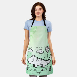 Happy Alligator met ballon - Schattigee Nursery Ar Schort