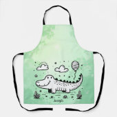 Happy Alligator met ballon - Schattigee Nursery Ar Schort (Voorkant)