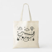 Happy Alligator met ballon - Schattigee Nursery Ar Tote Bag (Achterkant)