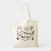 Happy Alligator met ballon - Schattigee Nursery Ar Tote Bag (Voorkant)