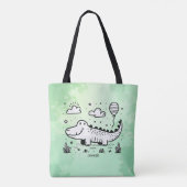 Happy Alligator met ballon - Schattigee Nursery Ar Tote Bag (Achterkant)
