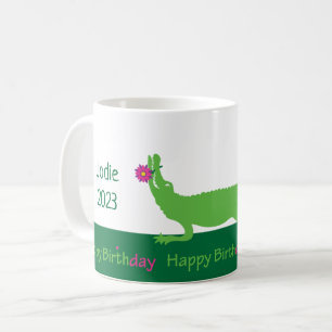 Happy Alligator Verjaardagsmok of Glas Koffiemok