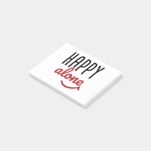 Happy Alone Singles Awareness Anti-Valentijns Post-it® Notes (Schuin)