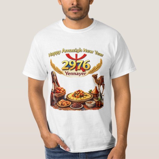 Happy Amazigh New Year Yennayer 2976 Traditional B T-shirt (Voorkant)
