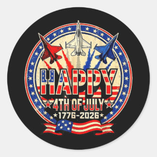 Happy american 1776 2026 usa patrioctic 4th of jul ronde sticker