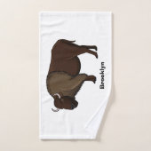 Happy American bison buffalo illustratie Bad Handdoek (Handdoek)