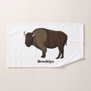 Happy American bison buffalo illustratie Bad Handdoek
