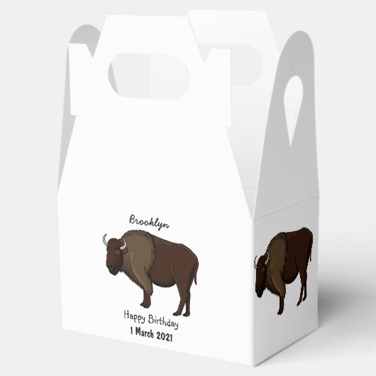 Happy American bison buffalo illustratie Bedankdoosjes (Geopend)