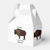 Happy American bison buffalo illustratie Bedankdoosjes (Voorkant Zijde)