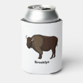 Happy American bison buffalo illustratie Blikjeskoeler (Blikje Achterkant)