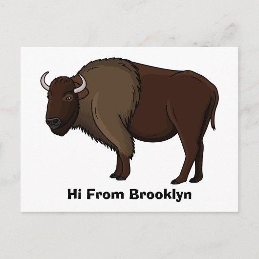 Happy American bison buffalo illustratie Briefkaart (Voorkant)