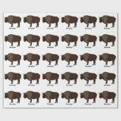 Happy American bison buffalo illustratie Cadeaupapier (Vlak)