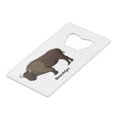 Happy American bison buffalo illustratie Creditkaart Flessenopener (Voorkant Gekanteld)
