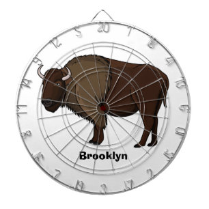 Happy American bison buffalo illustratie Dartbord
