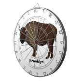 Happy American bison buffalo illustratie Dartbord (Voorkant Rechts)