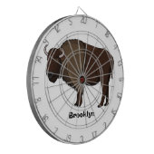 Happy American bison buffalo illustratie Dartbord (Voorkant Links)