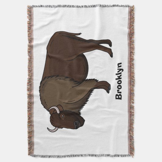 Happy American bison buffalo illustratie Deken (Voorkant Verticaal)