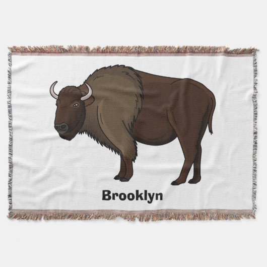 Happy American bison buffalo illustratie Deken (Voorkant)
