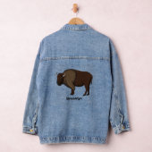 Happy American bison buffalo illustratie Denim Jacket (Hangar)