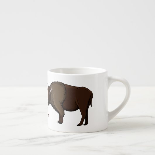 Happy American bison buffalo illustratie Espresso Kop (Rechts)
