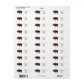 Happy American bison buffalo illustratie Etiket (Full Sheet)
