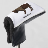 Happy American bison buffalo illustratie Golfheadcover (3/4 voorkant)