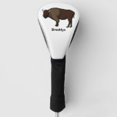 Happy American bison buffalo illustratie Golfheadcover (Voorkant)
